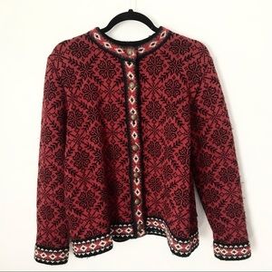 L.L. Bean wool Nordic style button down cardigan